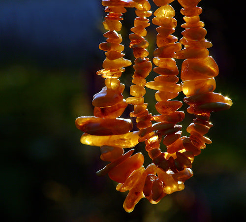 Real photo of amber necklace